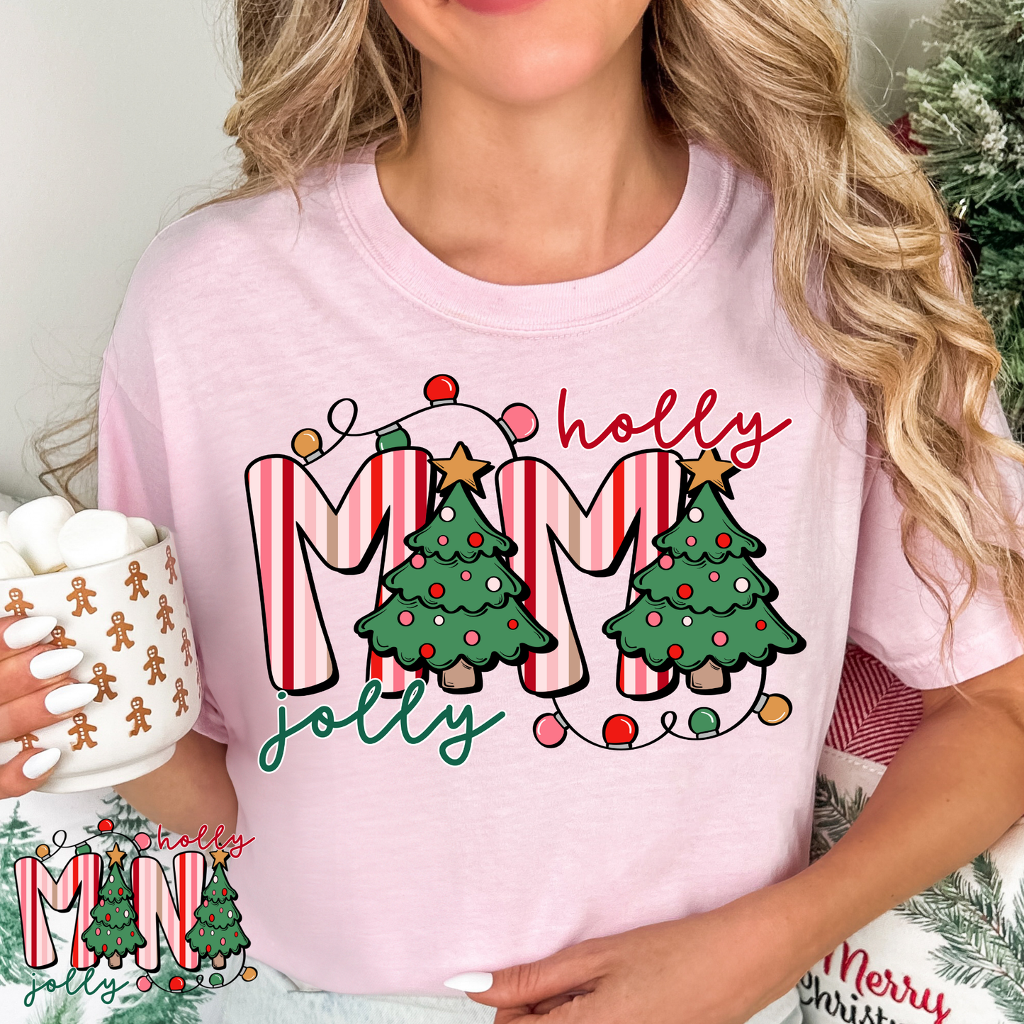 Holly Jolly Mama (Mini Option) Full Color DTF Transfer