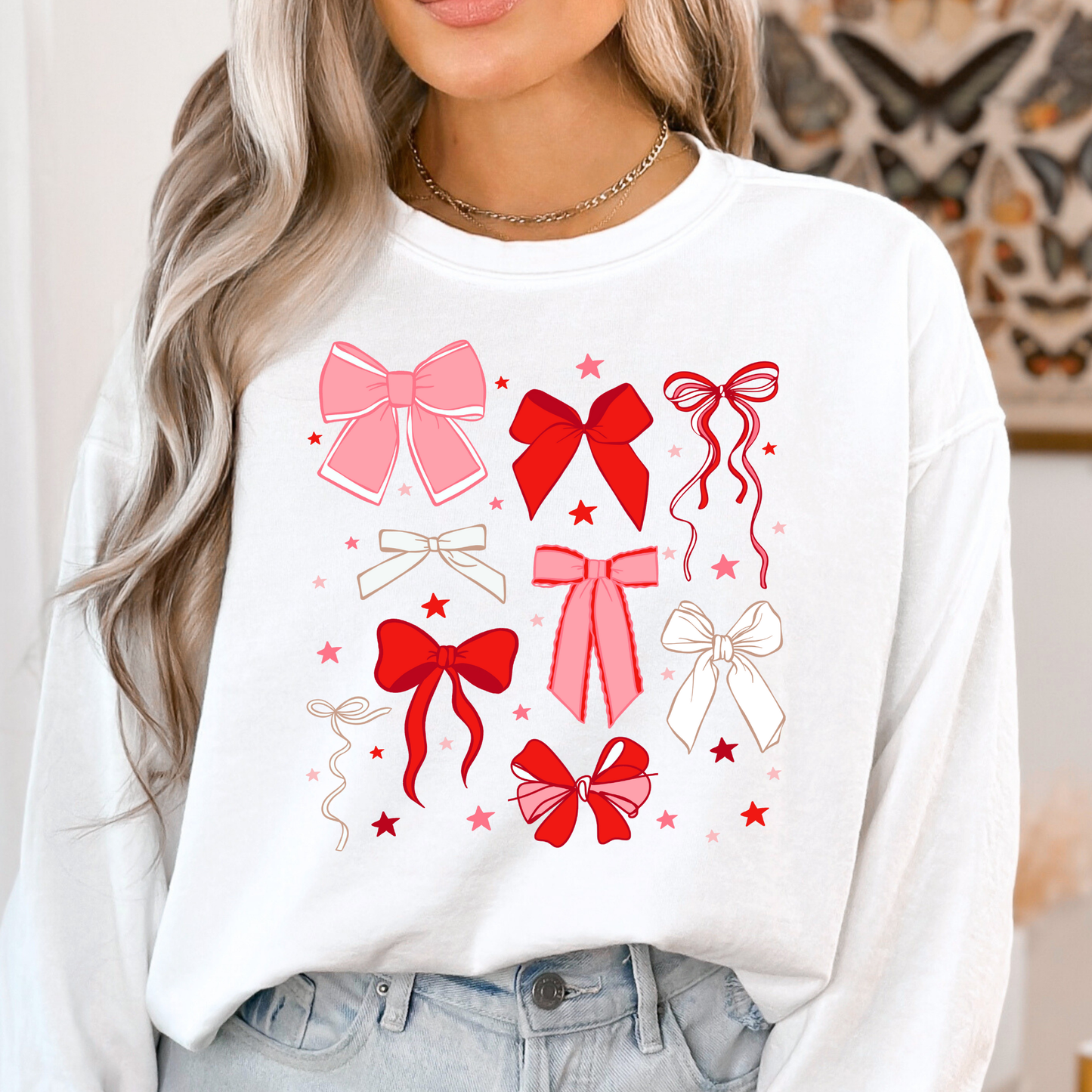 Pink/Red Bow Collage Full Color DTF Transfer