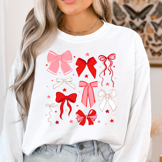 Pink/Red Bow Collage Full Color DTF Transfer