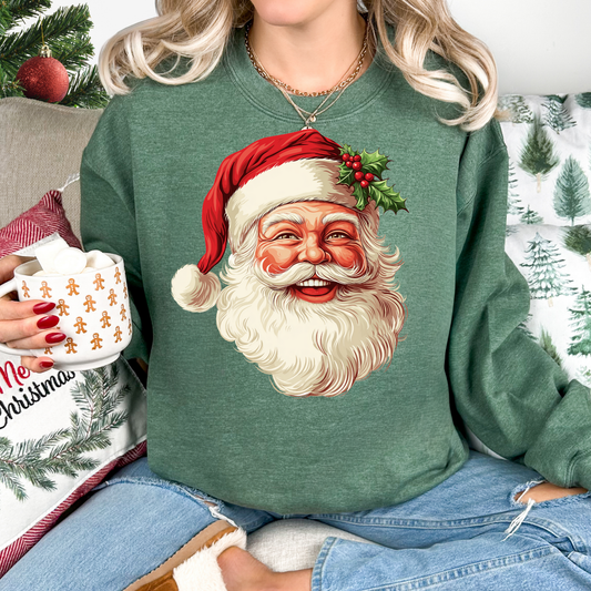 Jolly Santa (Mistletoe on Hat) Full Color DTF Transfer
