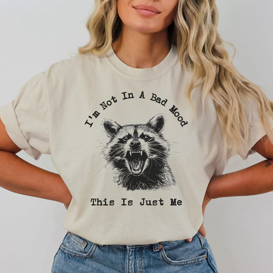 Im Not In A Bad Mood This Is Just Me (Raccoon) Full Color DTF Transfer