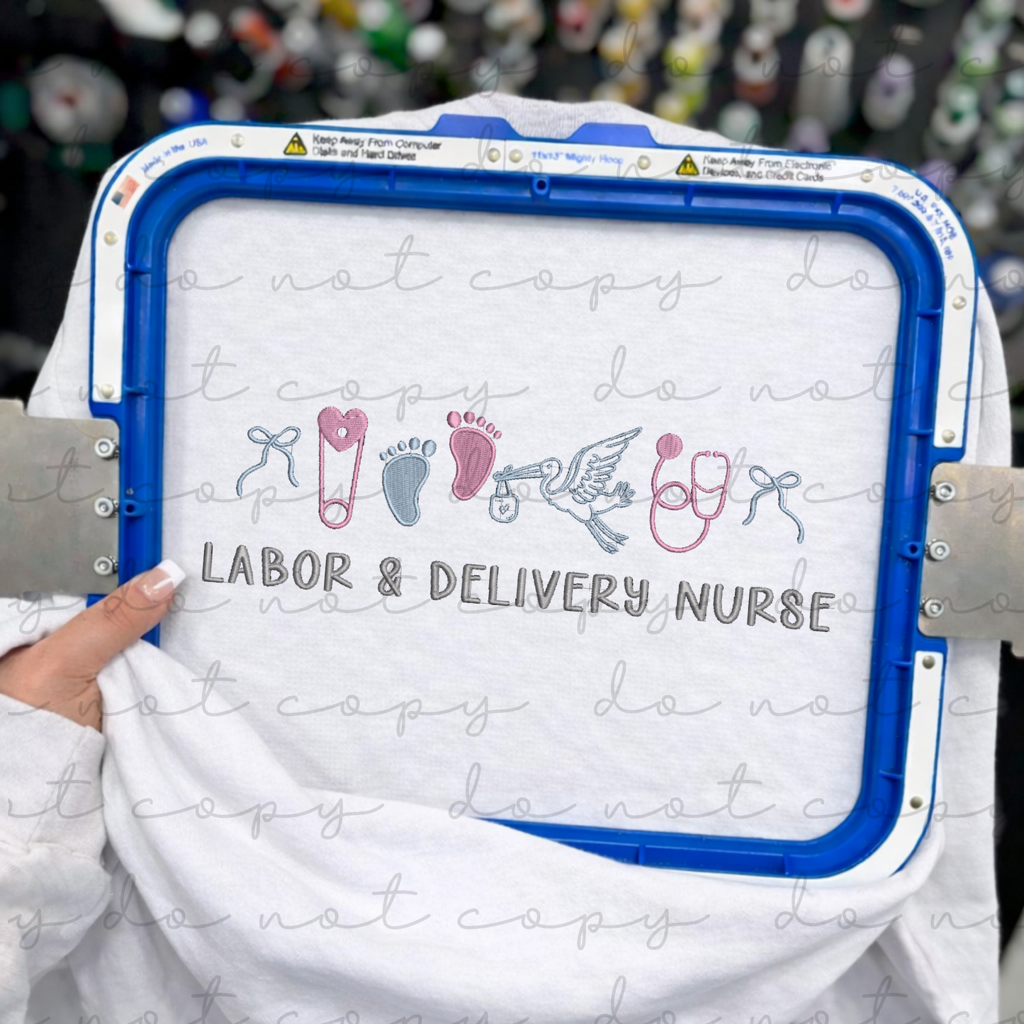 Labor and Delivery Nurse Icons Embroidered Sweatshirt/T-Shirt