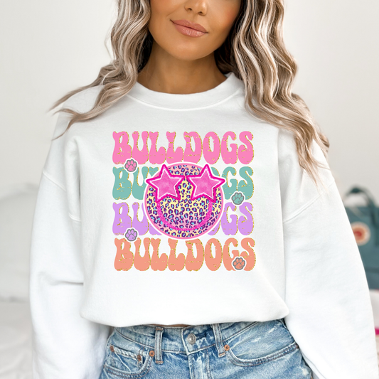 Bulldogs Repeat (Multi Color Pastel) Full Color DTF Transfer