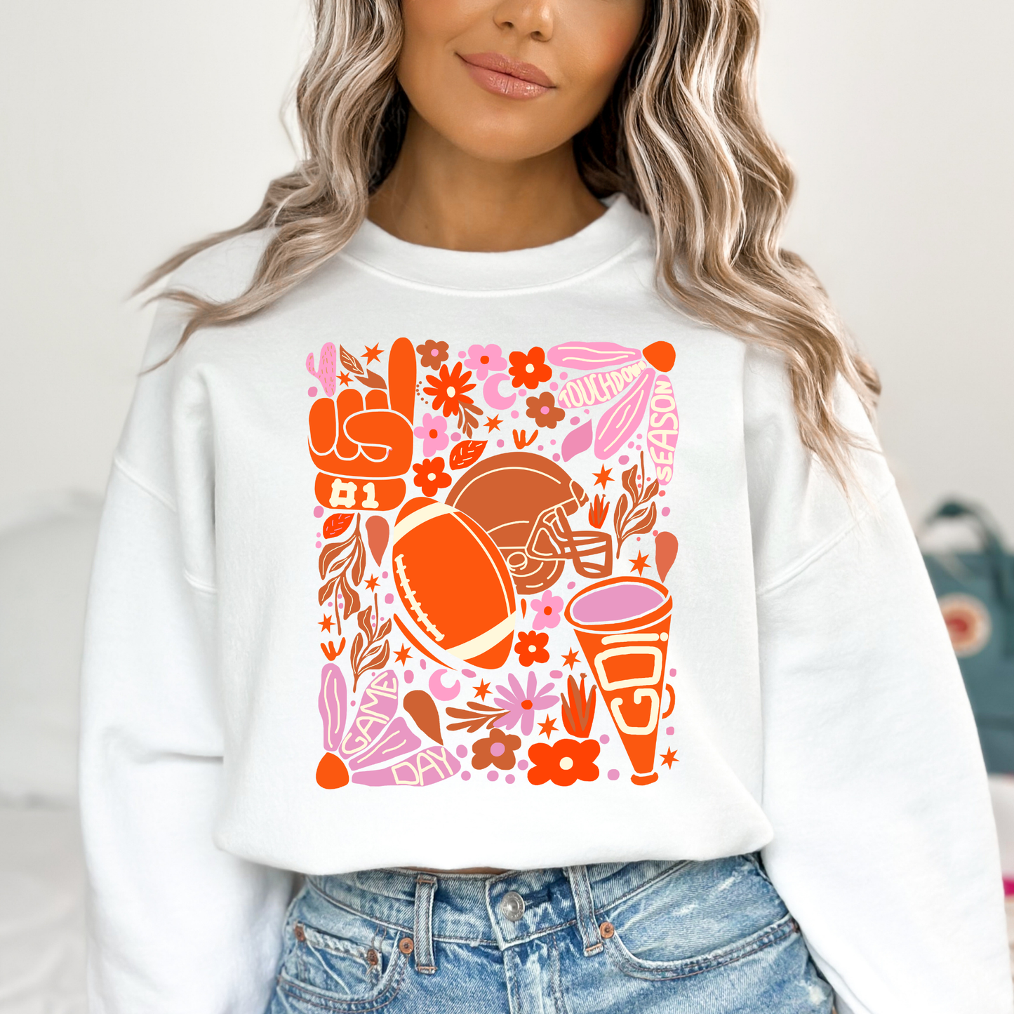 Boho Football Collage Full Color DTF Transfer