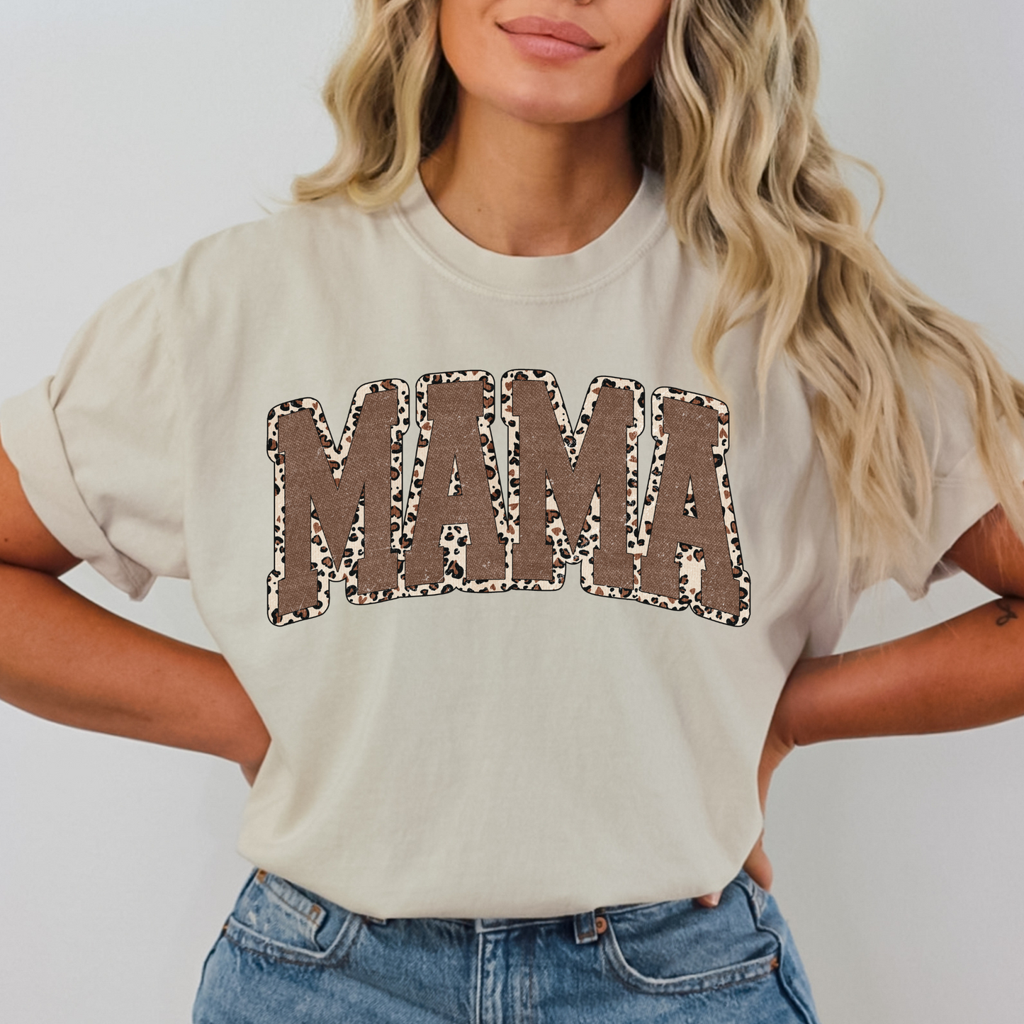 Mama (Leopard Background) Full Color DTF Transfer