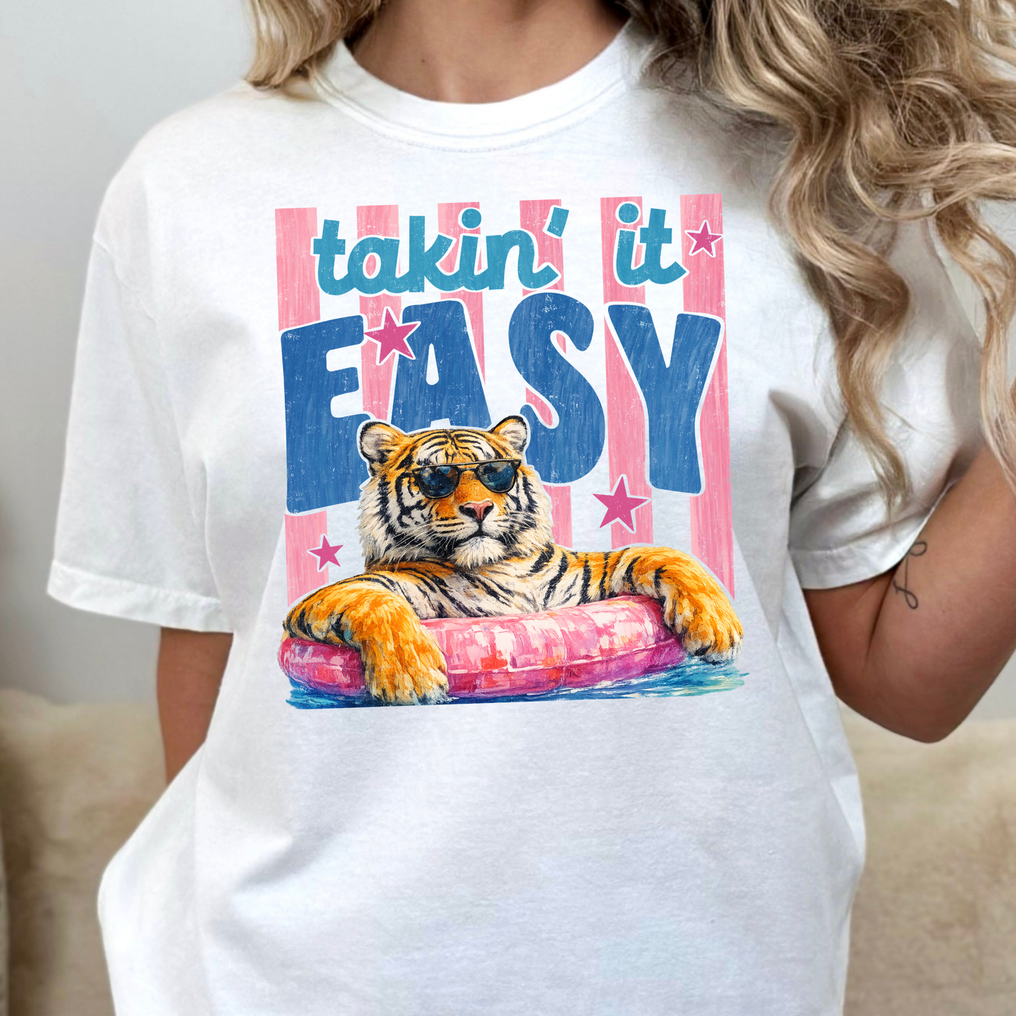 Takin' It Easy (Tiger) Full Color DTF Transfer