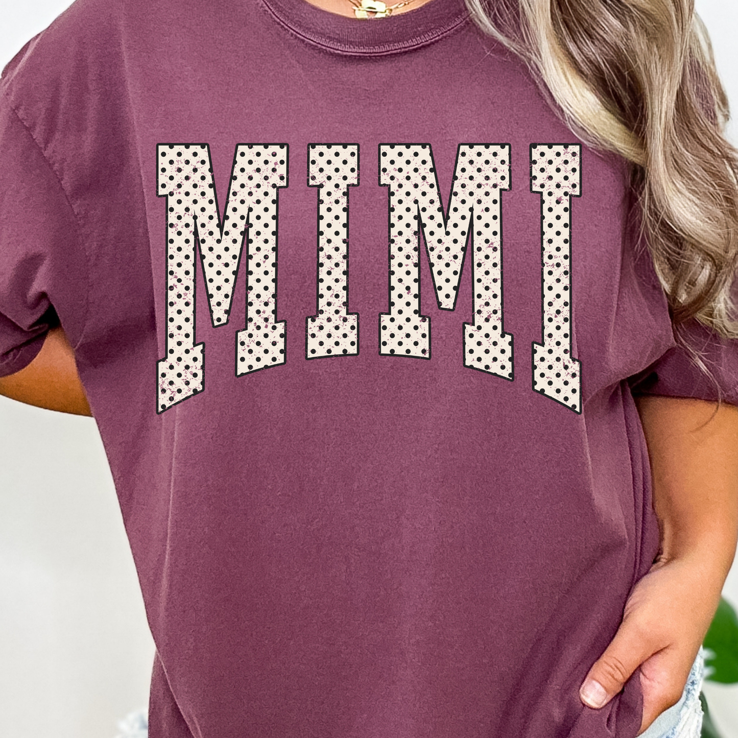 Polka Dot Mimi (Varsity) Full Color DTF Transfer