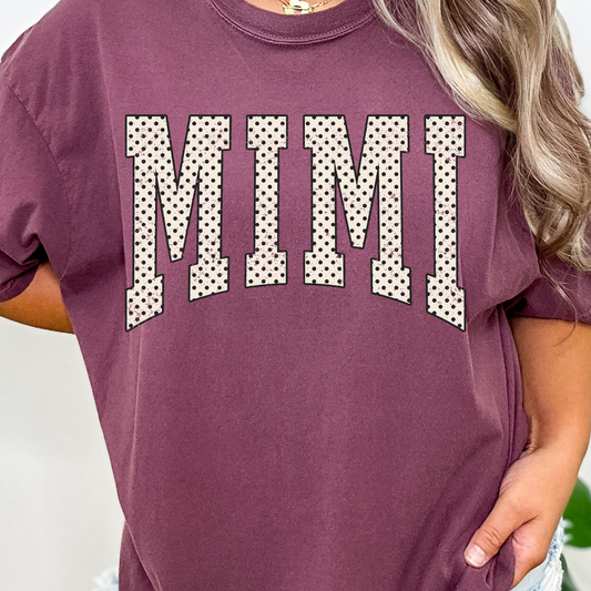 Polka Dot Mimi (Varsity) Full Color DTF Transfer