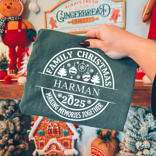 Personalized Family Christmas - Making Memories Together Full Color DTF Transfer