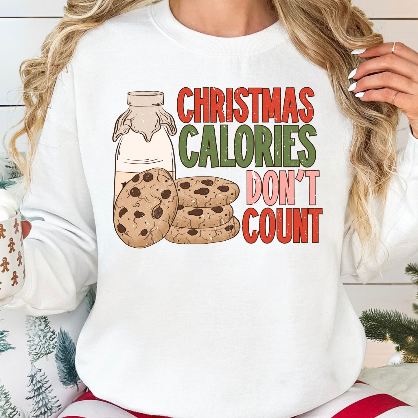 Christmas Calories Don’t Count Full Color DTF Transfer