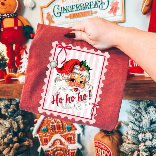 Ho Ho Ho Santa Stamp Full Color DTF Transfer