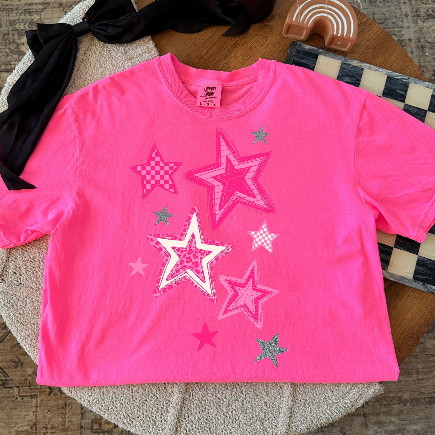 Pink Star Collage Full Color DTF Transfer