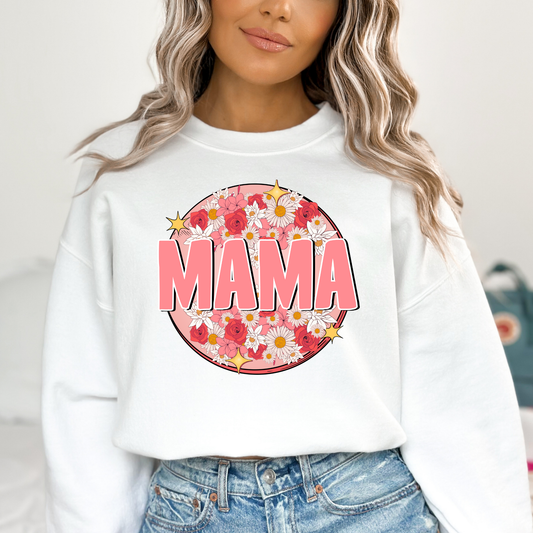 Floral Circle Mama Full Color DTF Transfer
