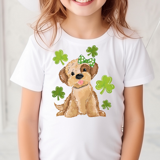 Clover Dog Full Color DTF Transfer