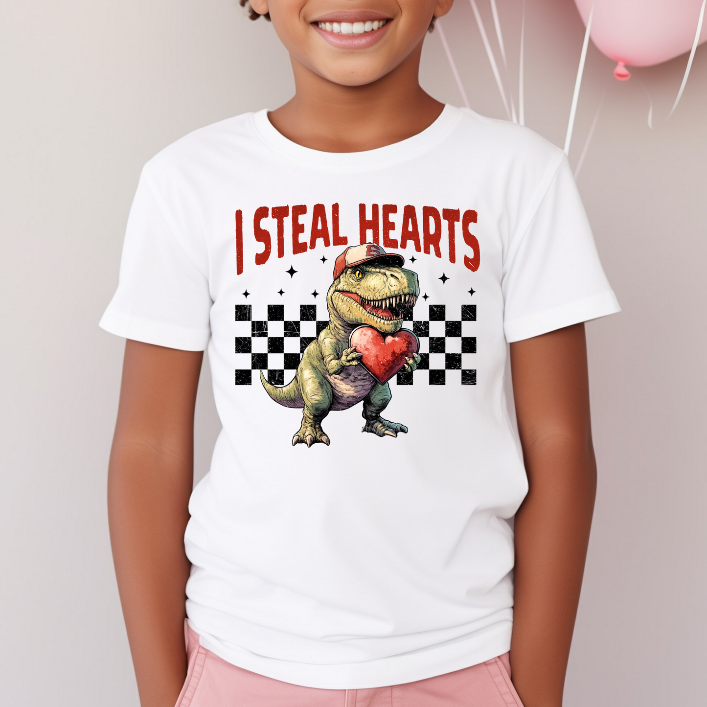 I Steal Hearts (Dinosaur) Full Color DTF Transfer