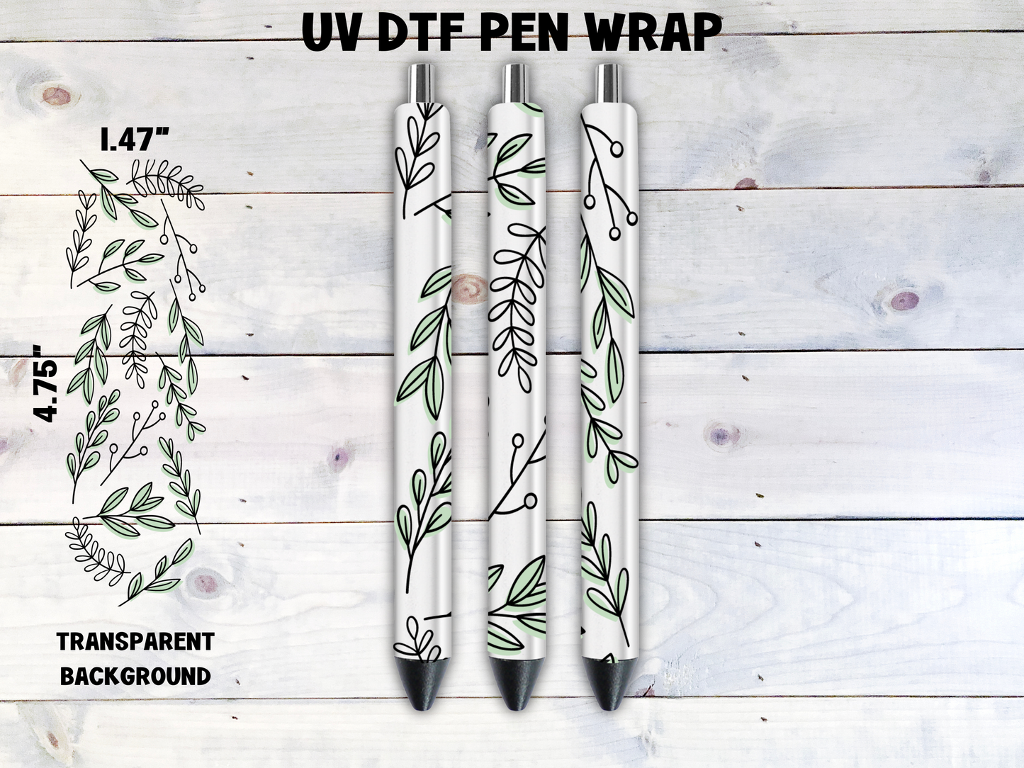 Leaves UV DTF Pen Wrap Transfer