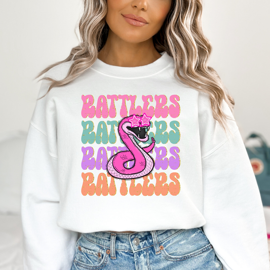 Rattlers Repeat (Multi Color Pastel) Full Color DTF Transfer