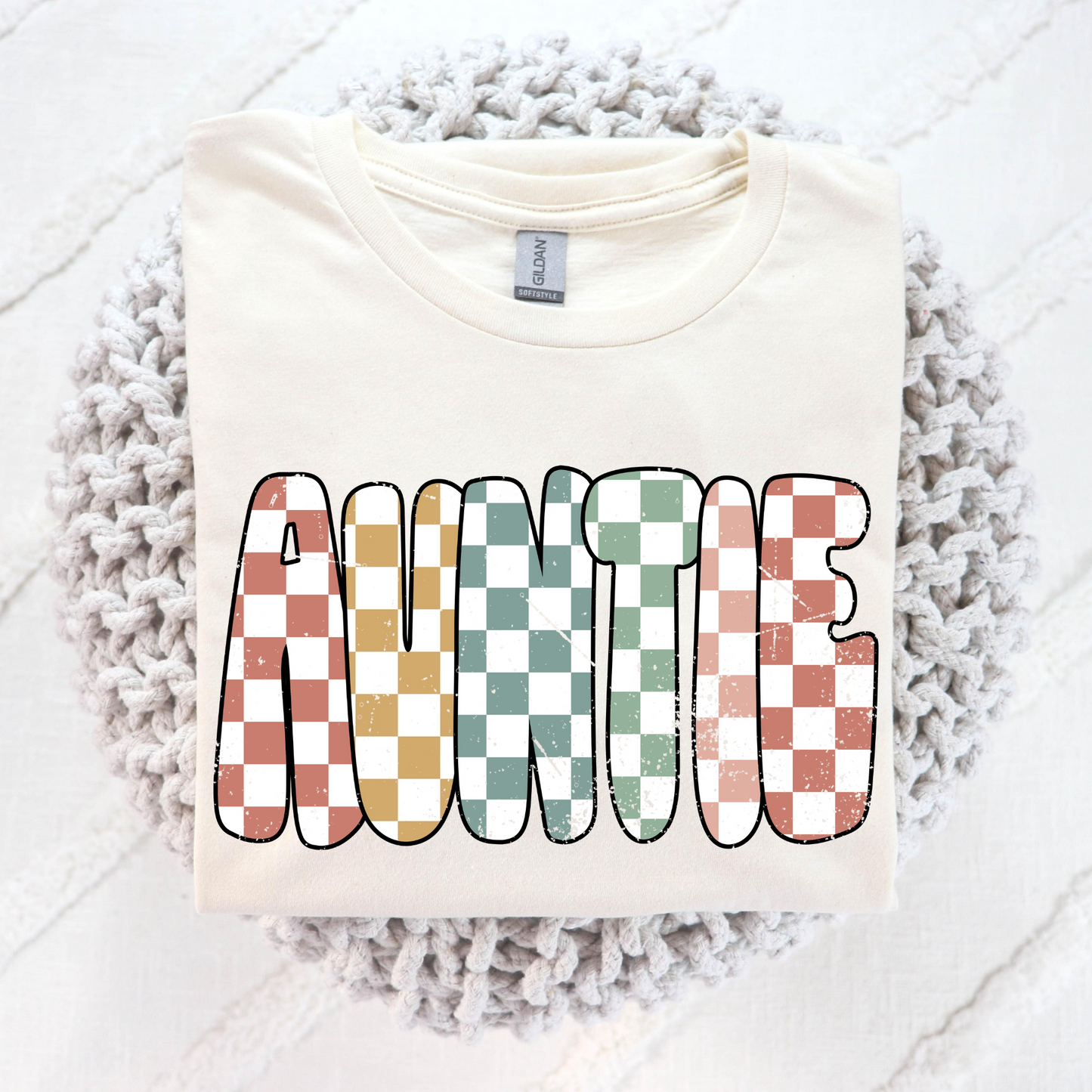 Auntie (Bubble Checkered) Full Color DTF Transfer