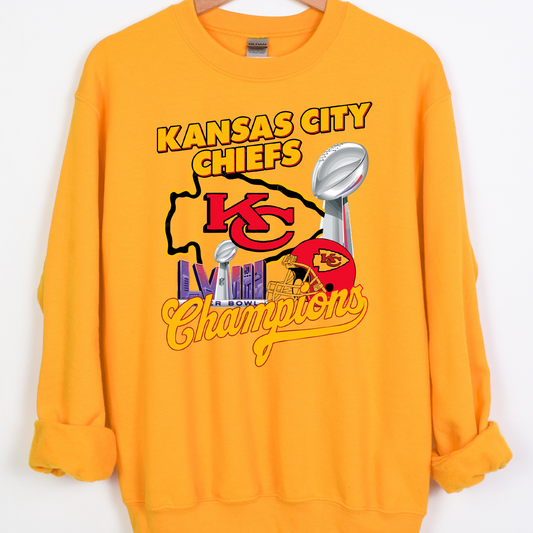 Kansas City Chiefs LVIII Champions (Trophy/Helmet) Full Color DTF Transfer