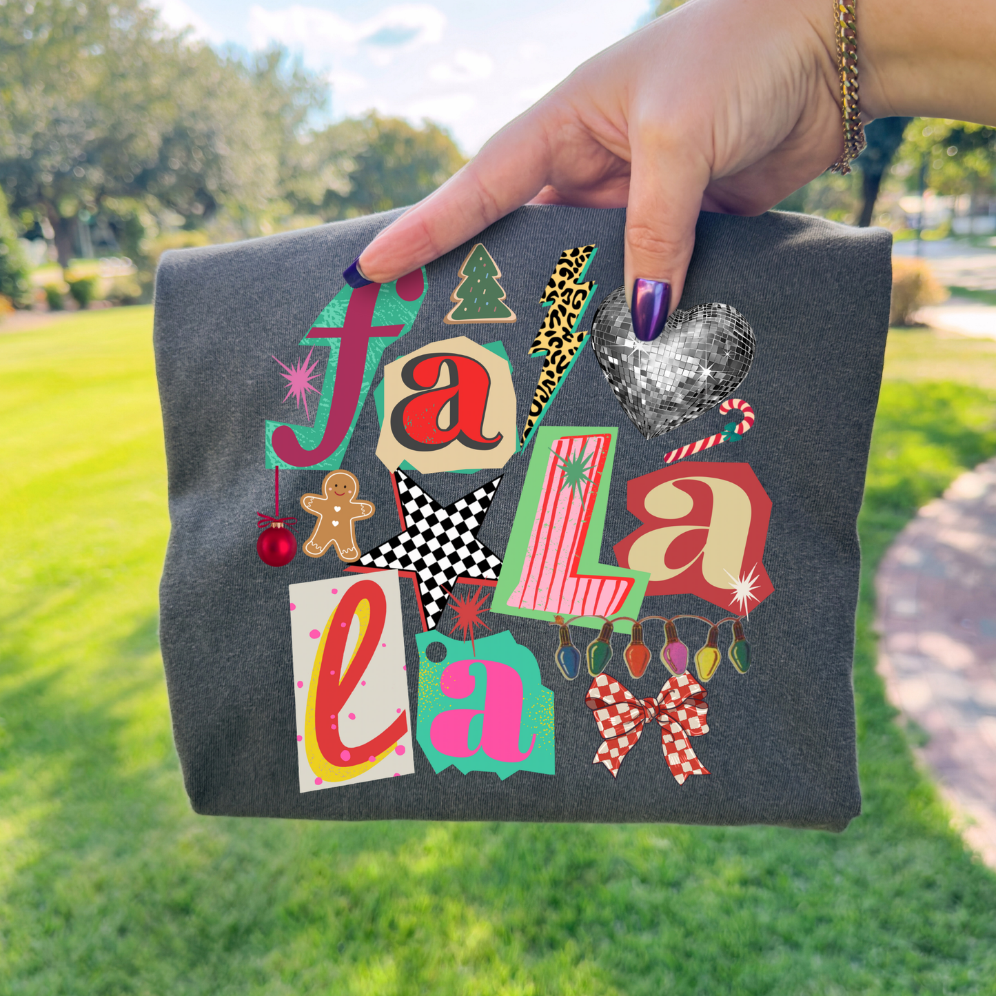 Fa La La Scrapbook Full Color DTF Transfer