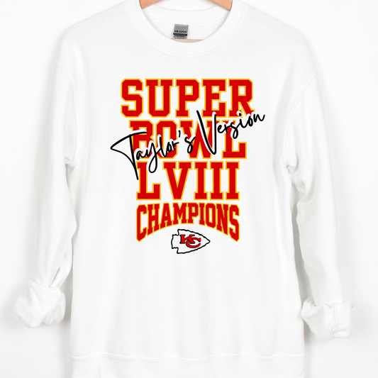 Super Bowl Taylors Version LVIII Champions  Full Color DTF Transfer