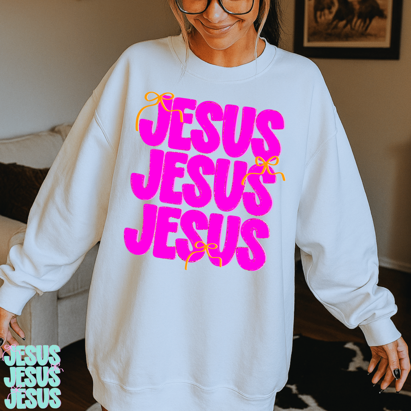 Jesus Jesus Jesus Full Color DTF Transfer