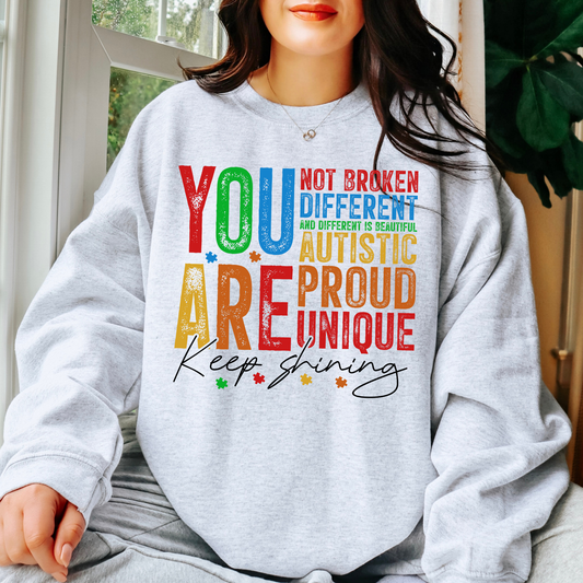 You Are Not... Keep Shining (Autism) Full Color DTF Transfer
