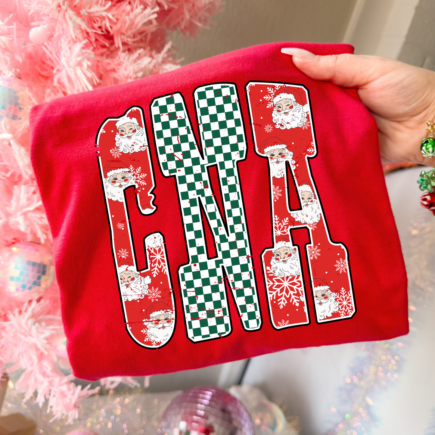 CNA (Santa/Checkered) Full Color DTF Transfer
