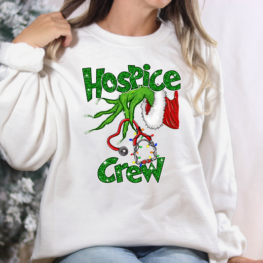 Hospice Crew (Faux Glitter) Full Color DTF Transfer
