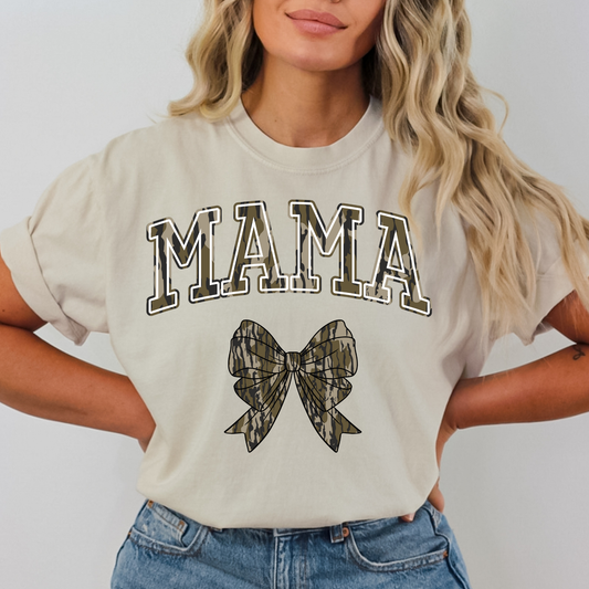 Mama Camo w/Bow Full Color DTF Transfer