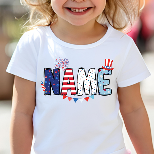 Personalized 4th of July Name (ONE LINE ONLY) Full Color DTF Transfer