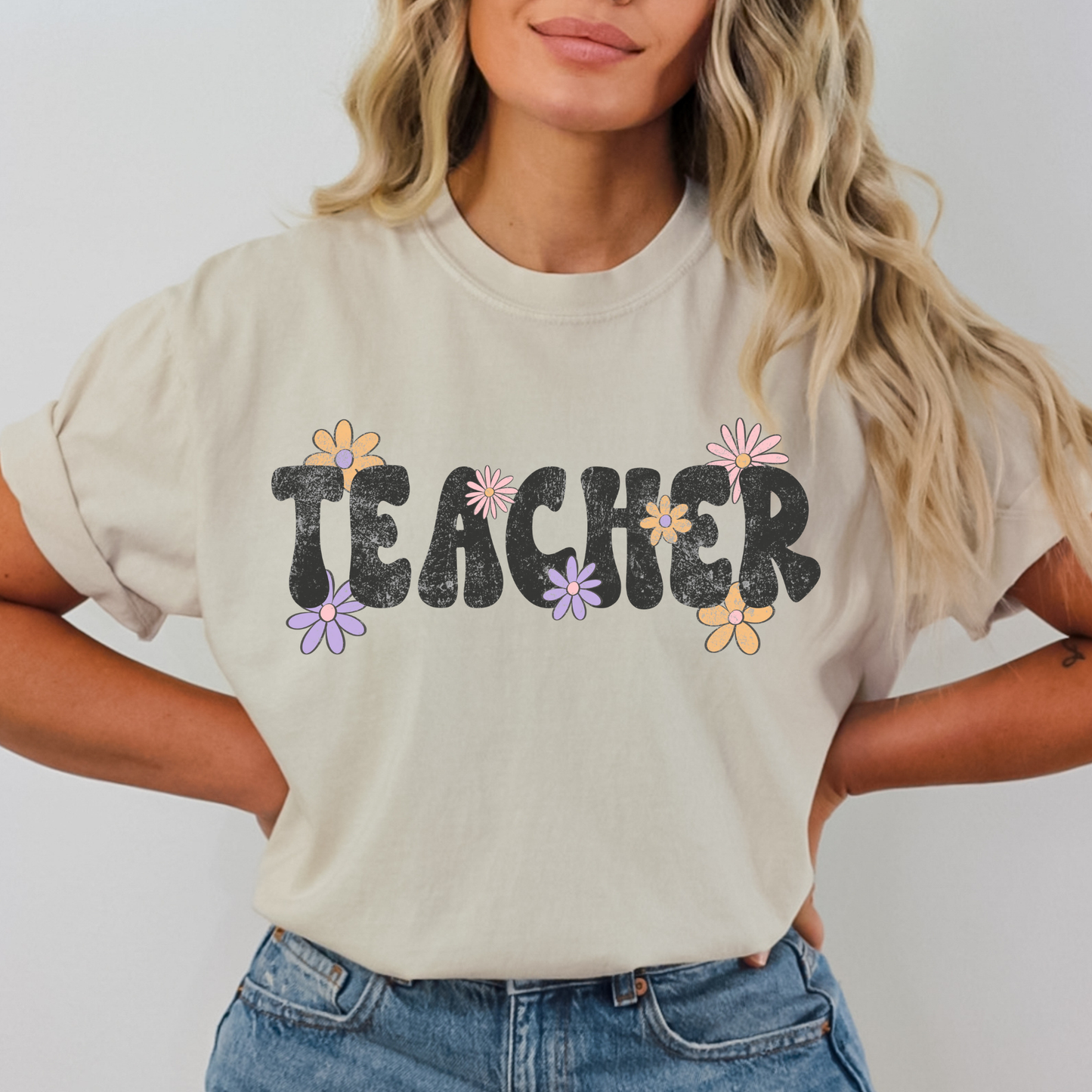 Checkered Teacher (Black and White) Full Color DTF Transfer