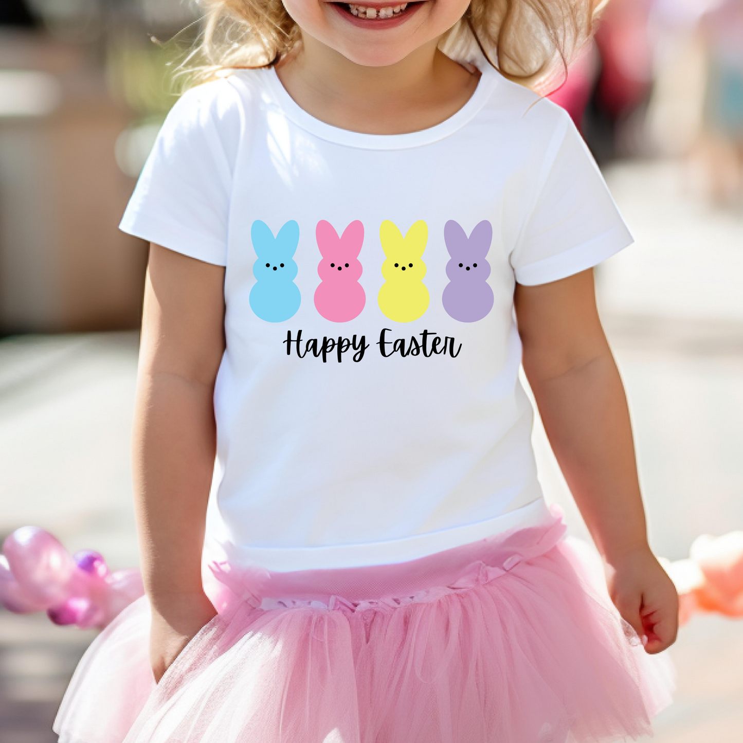 Happy Easter Peeps Full Color DTF Transfer