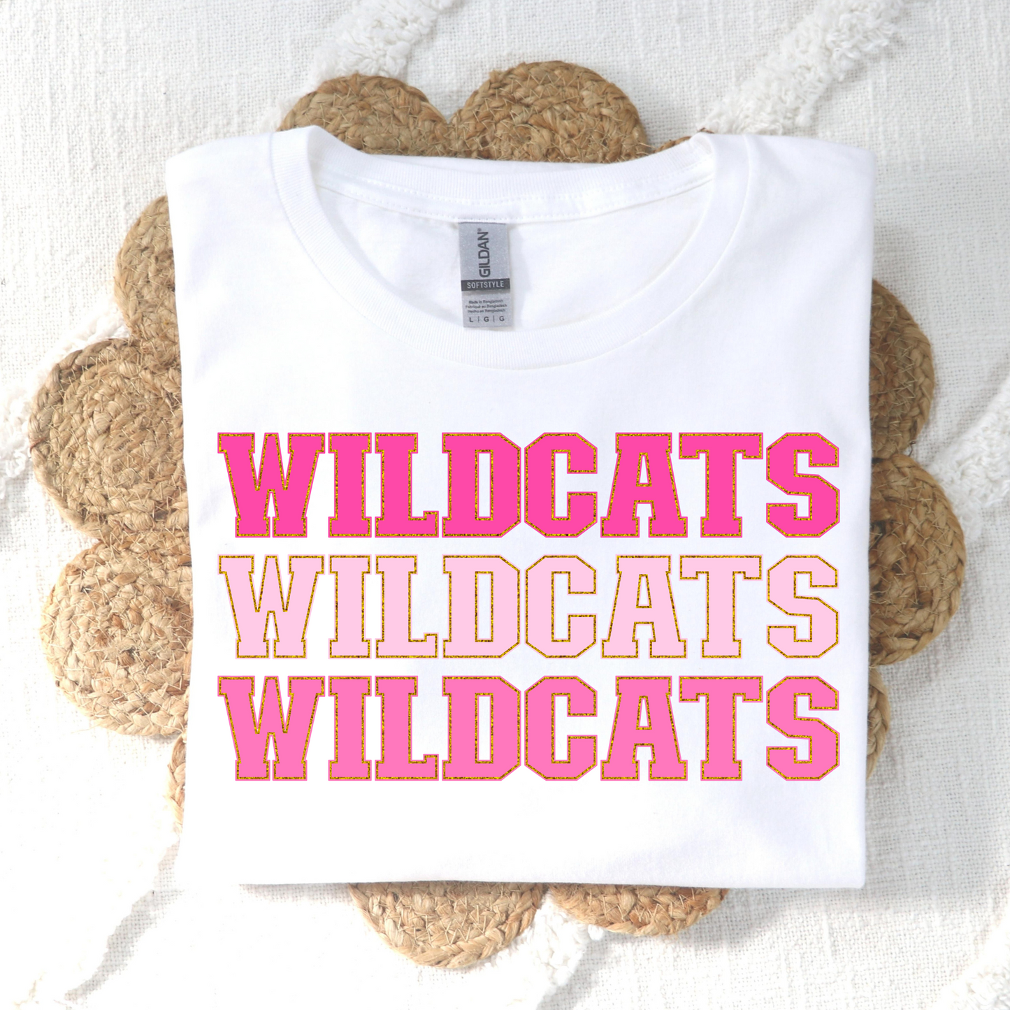 Wildcats Pink Tone Repeat Letter Full Color DTF Transfers