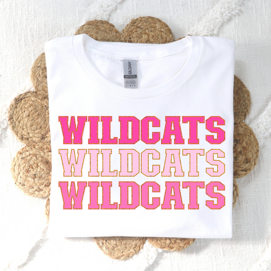 Wildcats Pink Tone Repeat Letter Full Color DTF Transfers