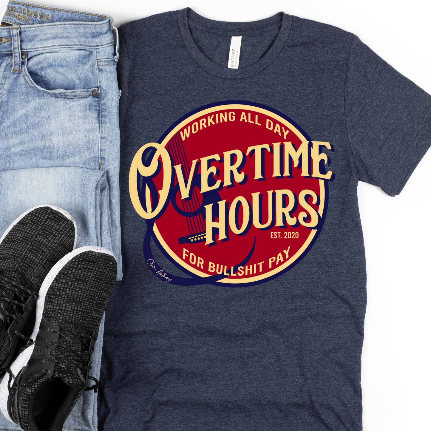 Overtime Hours Oliver Anthony Full Color DTF Transfer