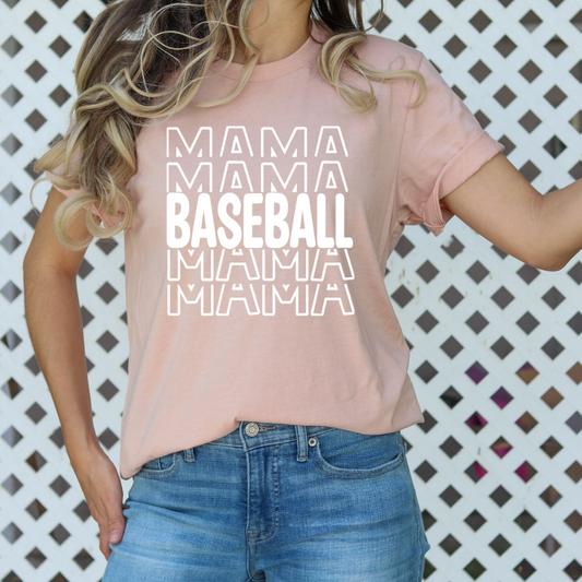 Baseball Mama Repeat Full Color DTF Transfer