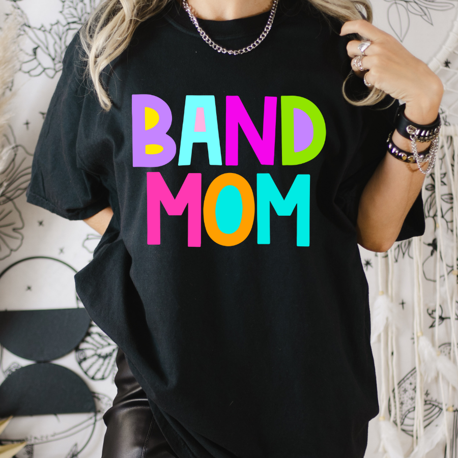 Band Mom Neon Alpha Full Color DTF Transfer