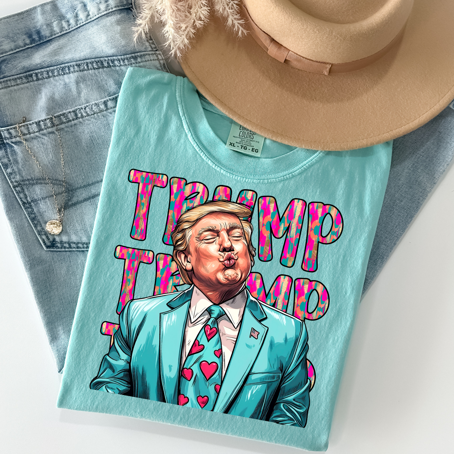 Kissy Lips Trump Full Color DTF Transfer