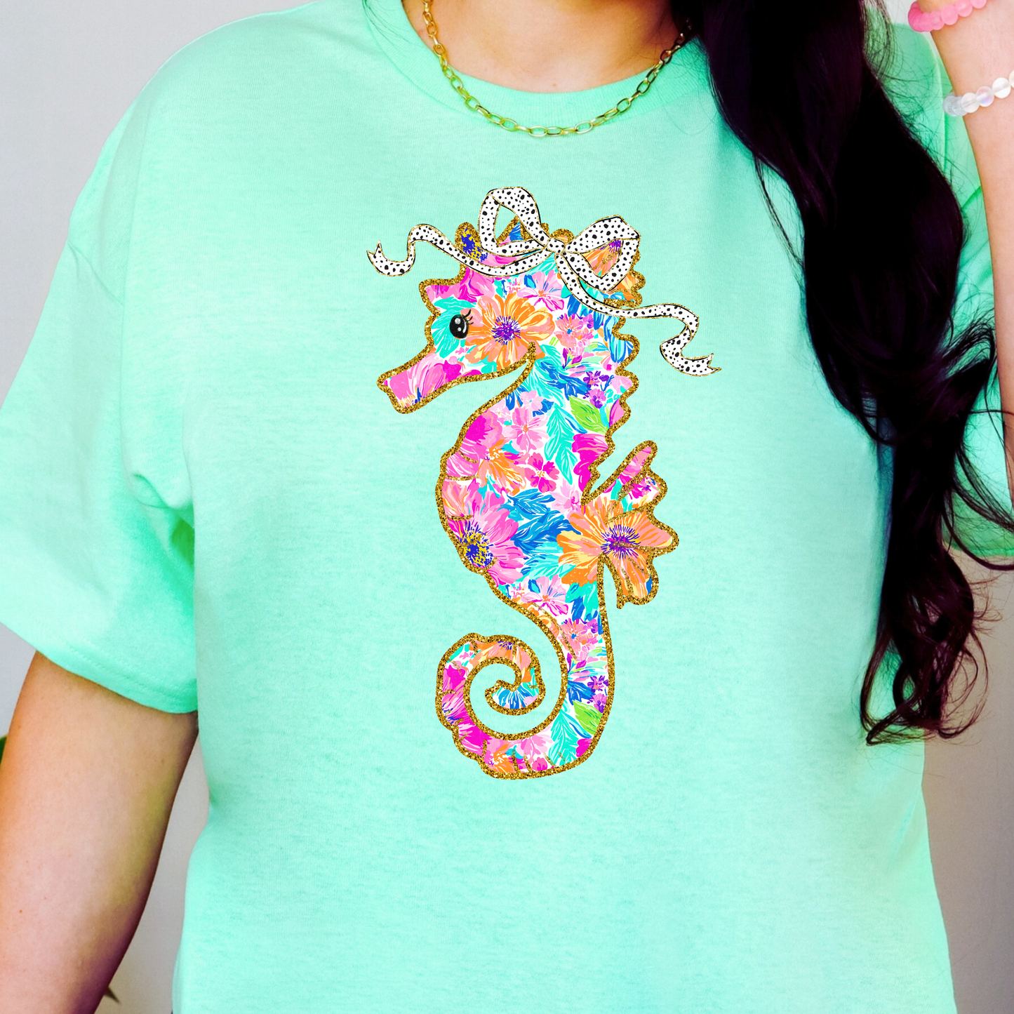 Brush Stroke Seahorse Full Color DTF Transfer