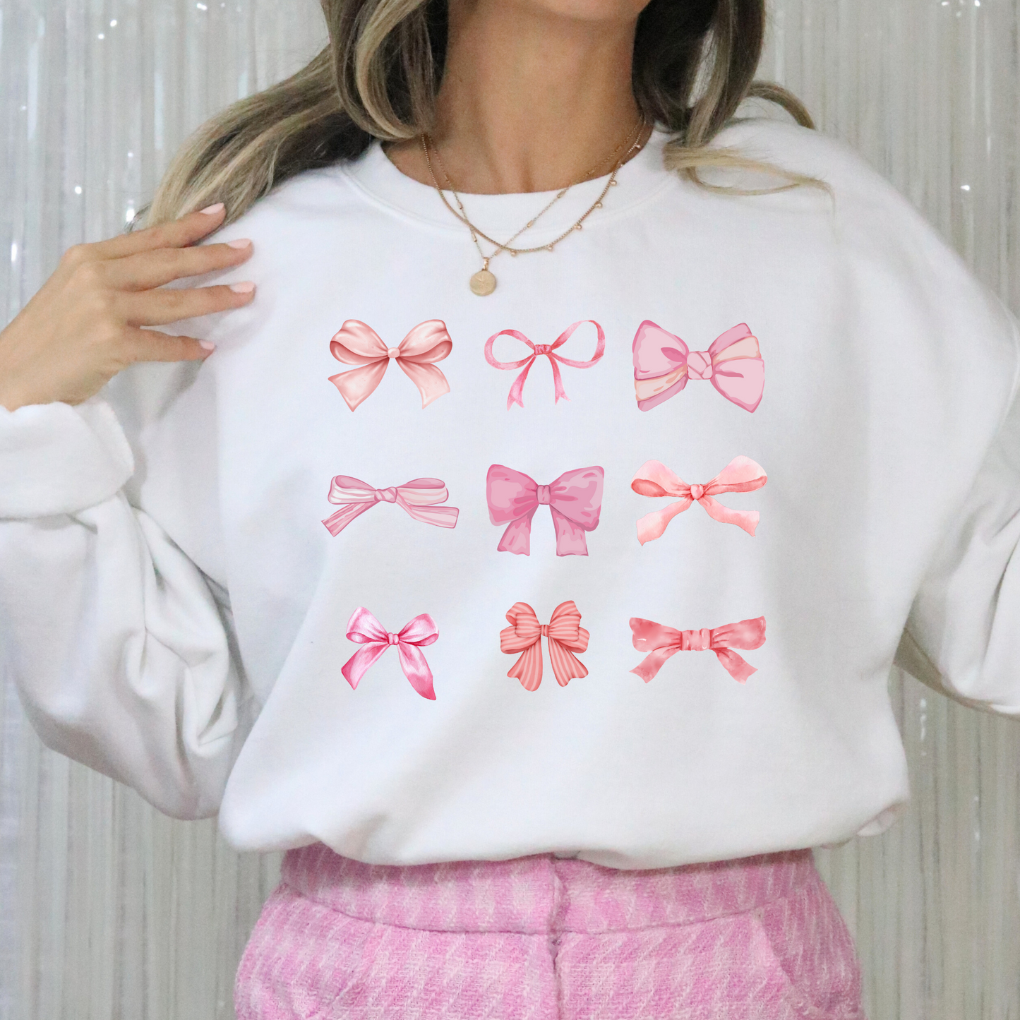 Pink Bows Full Color DTF Transfer