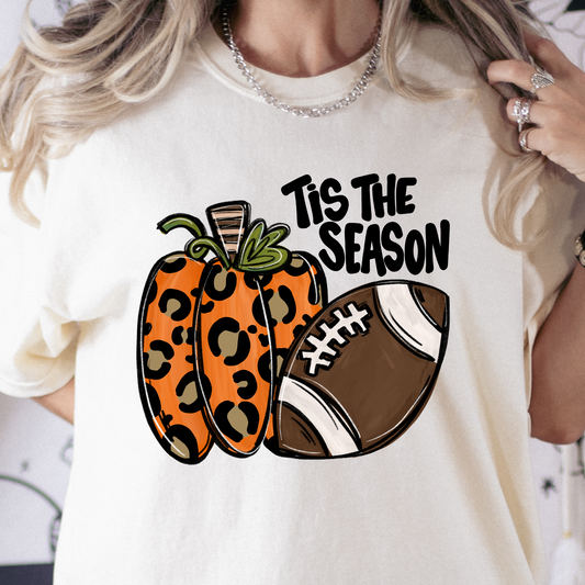 Tis The Season (Leopard Pumpkin and Football) Full Color DTF Transfer