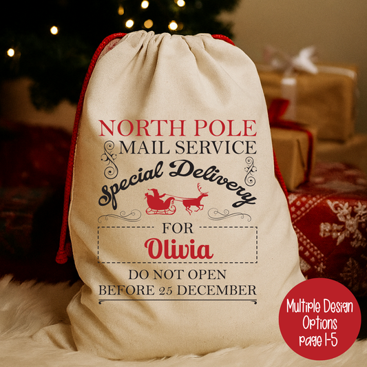 Personalized Santa Sacks (MULTI DESIGN OPTIONS)
