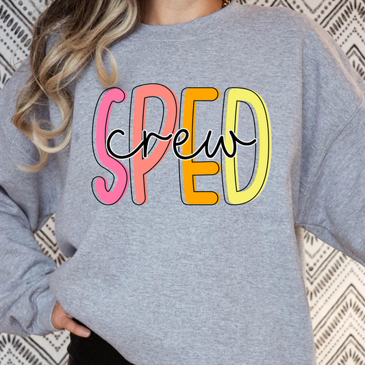 SPED Crew (strike through text) Full Color DTF Transfers