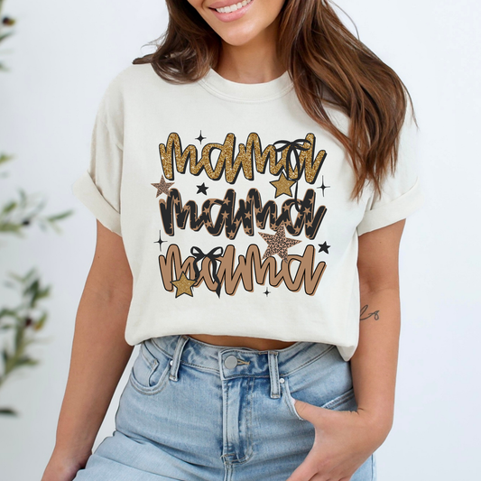 Mama (Brown Tone Stacked) Full Color DTF Transfer