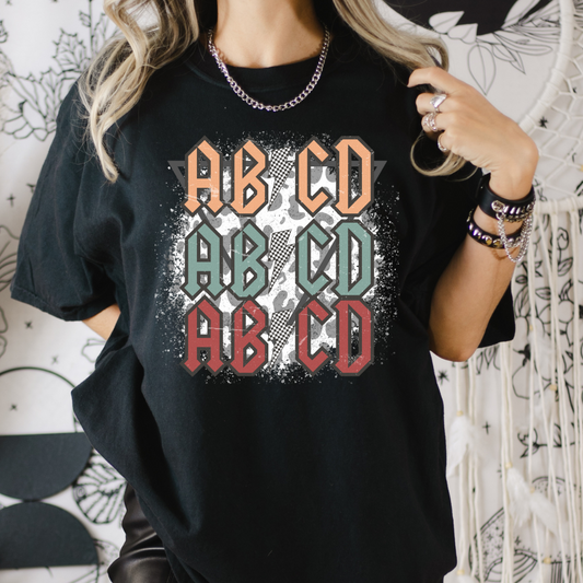 ABCD Rock & Roll Style Full Color DTF Transfers