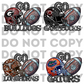 GO Team Football (College Teams) Faux Rhinestone Helmet Full Color DTF Transfer