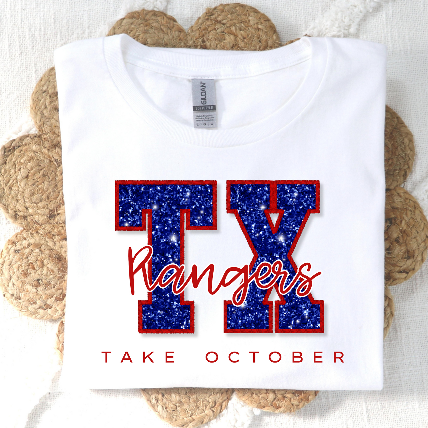TX Rangers Take October (Faux Glitter) Full Color DTF Transfer
