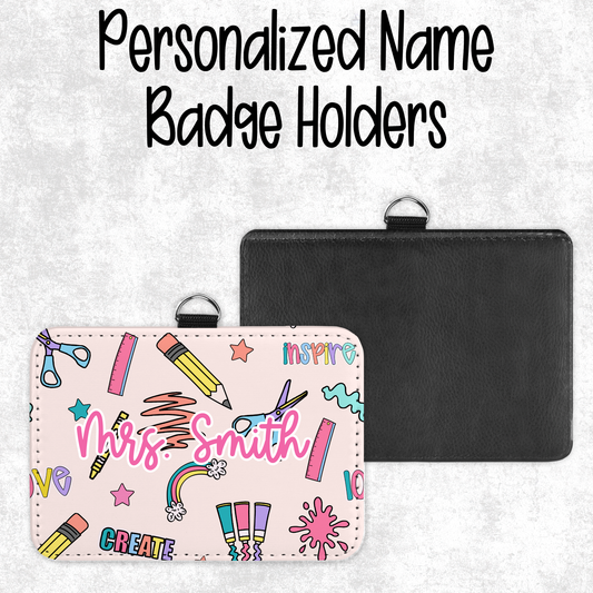 Personalized Badge Holders (Vertical/Horizontal Options)