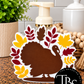 Fall Turkey Interchangeable Soap Holder (Multi Soap Bottle Options)